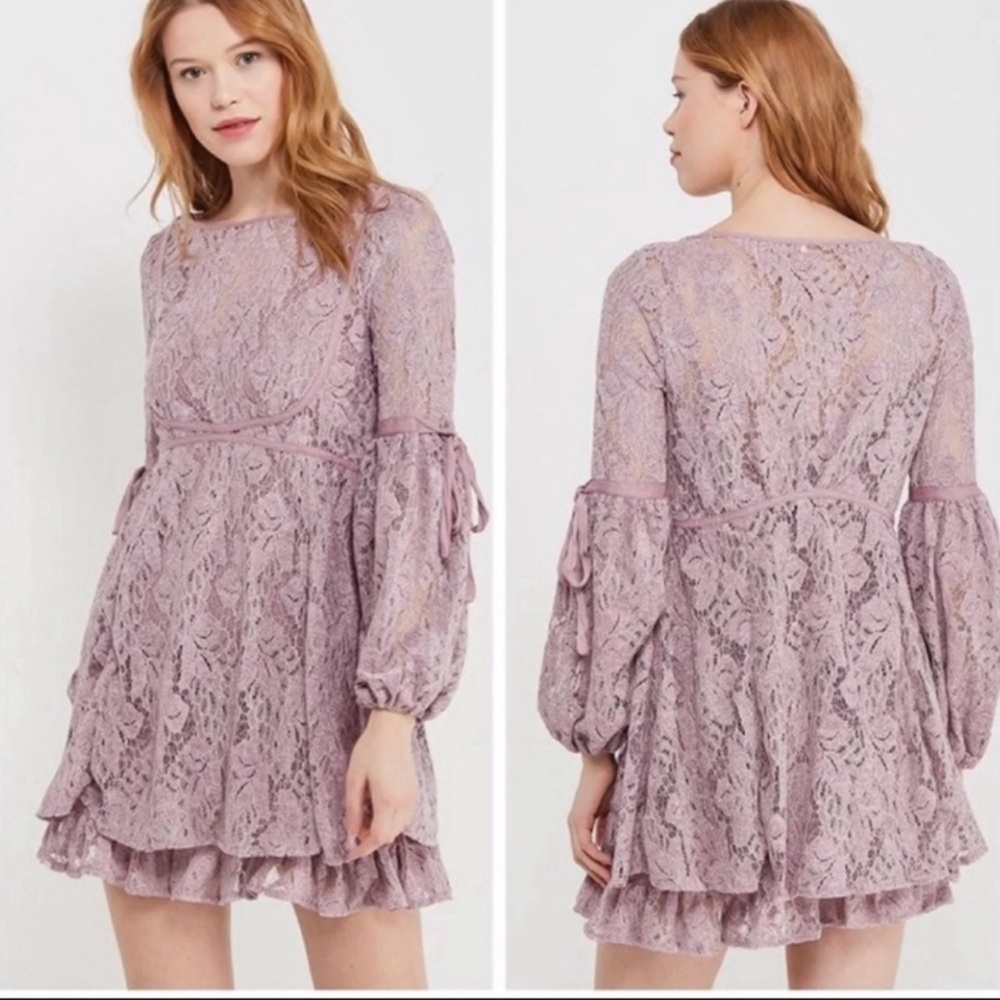 Free People Rubi Purple lace mini dress